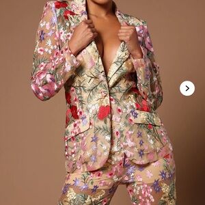 Fashion Nova Floral Blazer - Multicolor